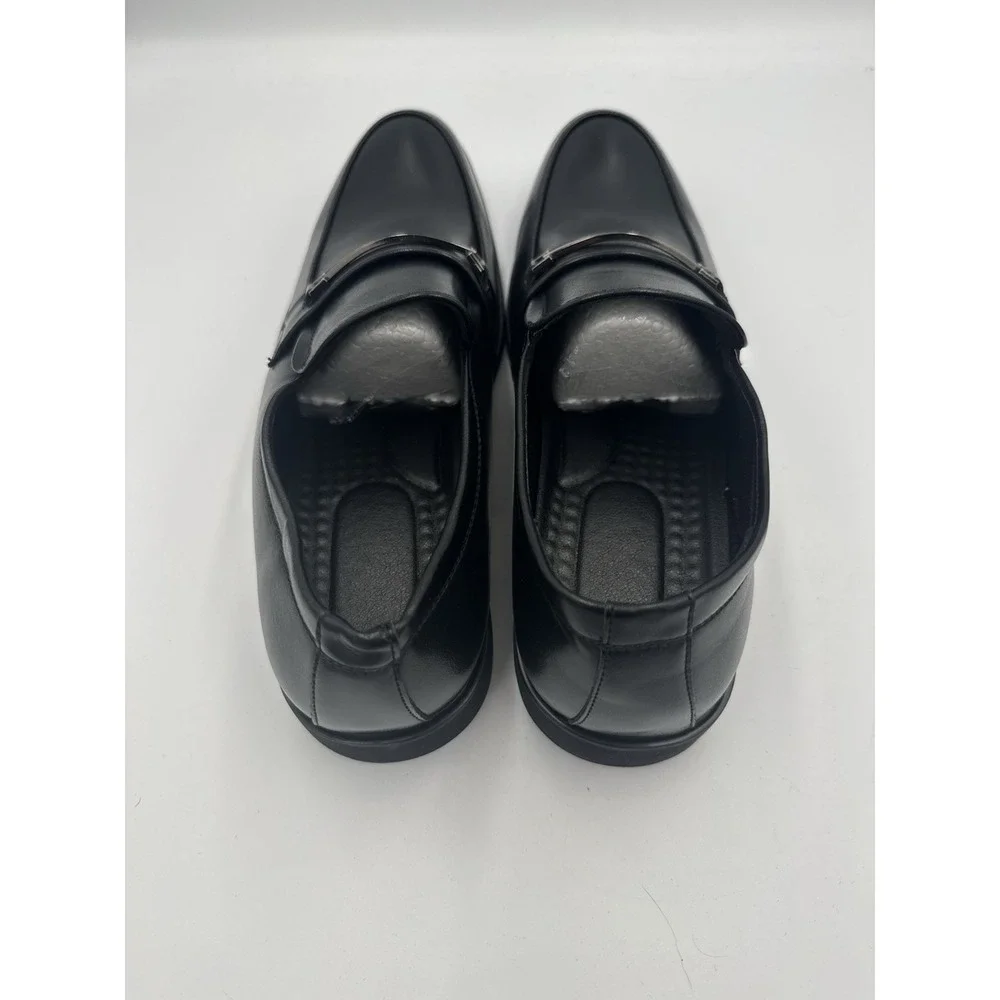New Black Leather Loafers Dress Shoes Men's Size 14